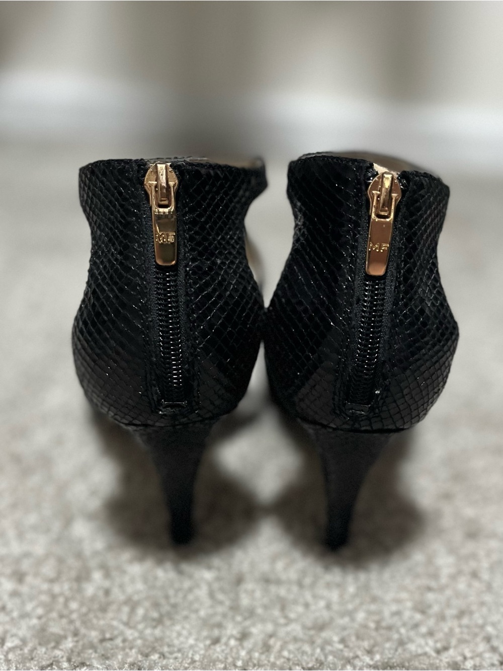 Marc Fisher Black Pointed-Toe Cutout Heels - Picture 2 of 2